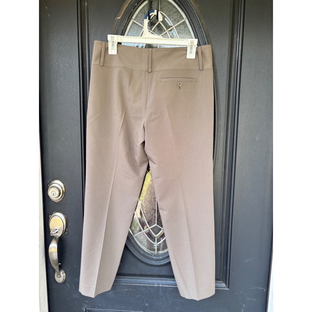 Isda & Co Taupe Brown Tailored Trousers Size 6 French Fabric Wide Waistband - Picture 6 of 8